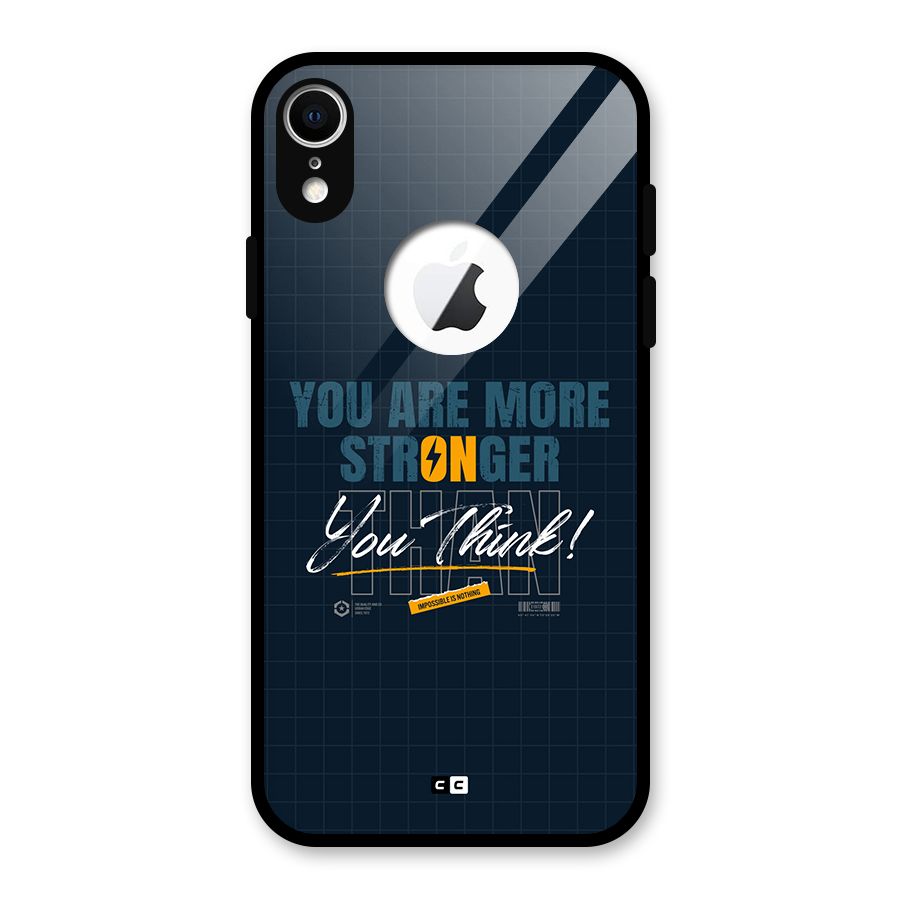 More Stronger Glass Back Case for iPhone XR Logo Cut