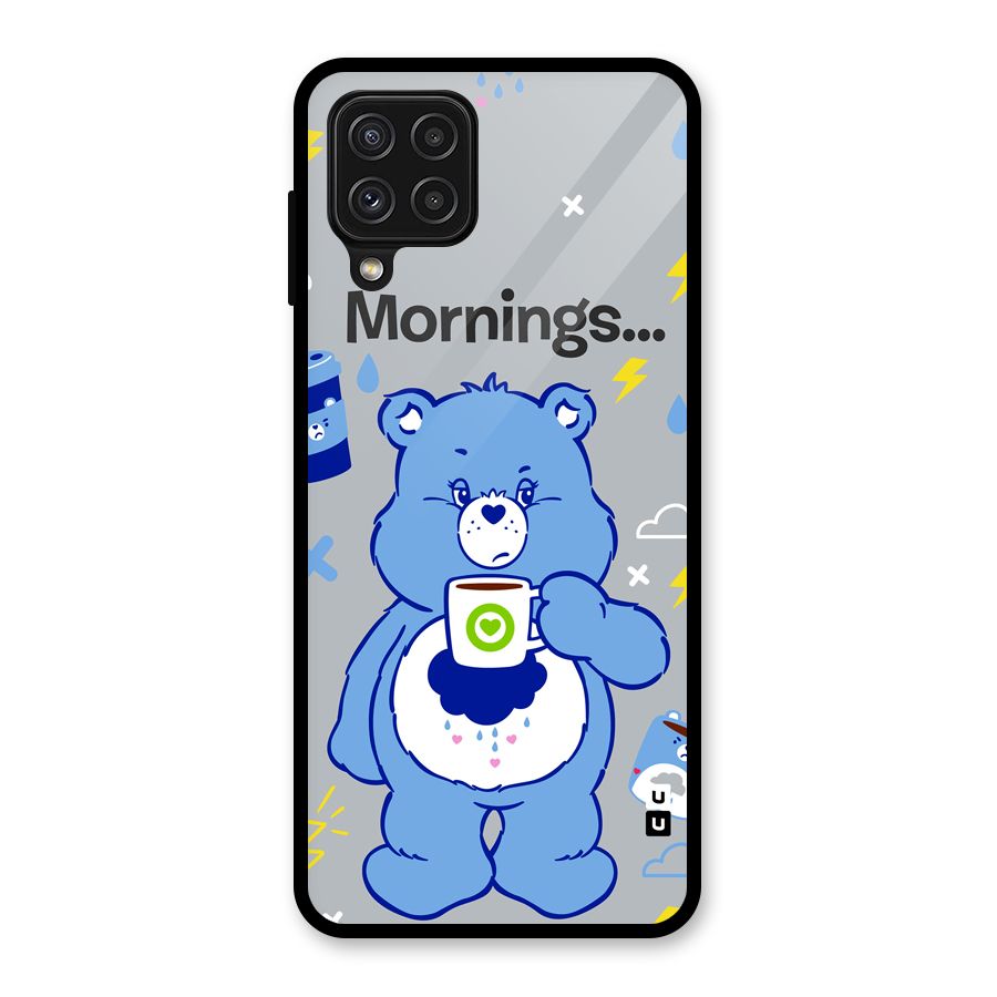 Morning Bear Glass Back Case for Galaxy A22 4G