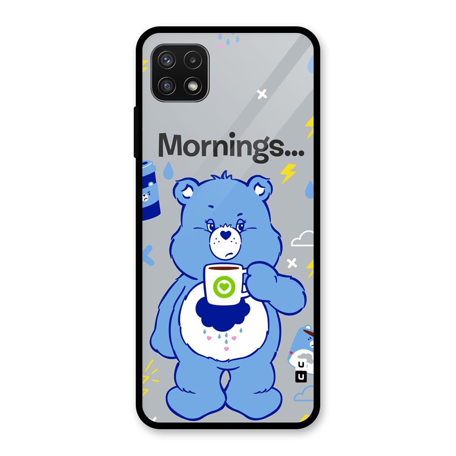 Morning Bear Glass Back Case for Galaxy A22 5G