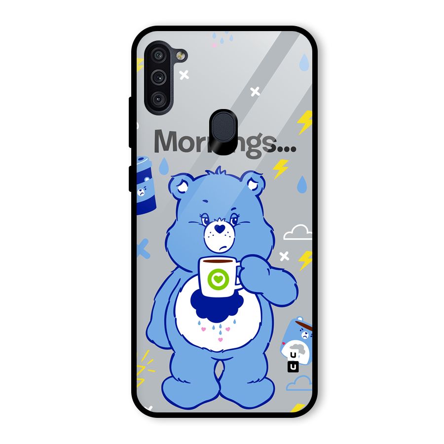 Morning Bear Glass Back Case for Galaxy M11