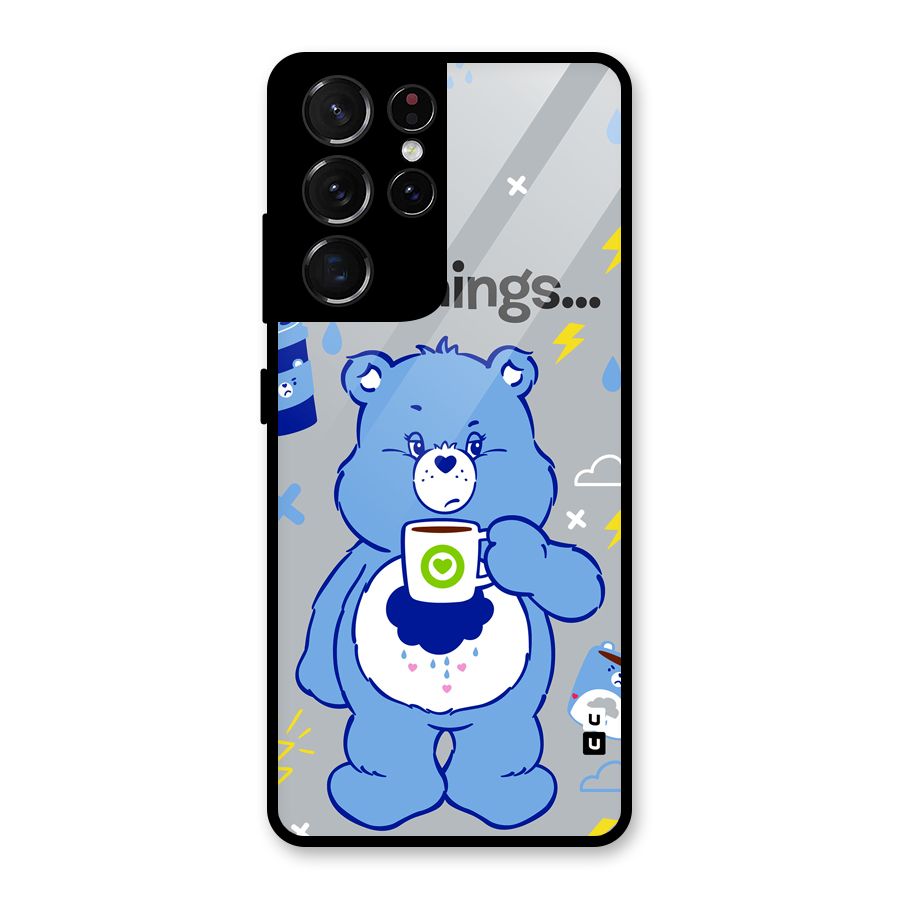 Morning Bear Glass Back Case for Galaxy S21 Ultra 5G