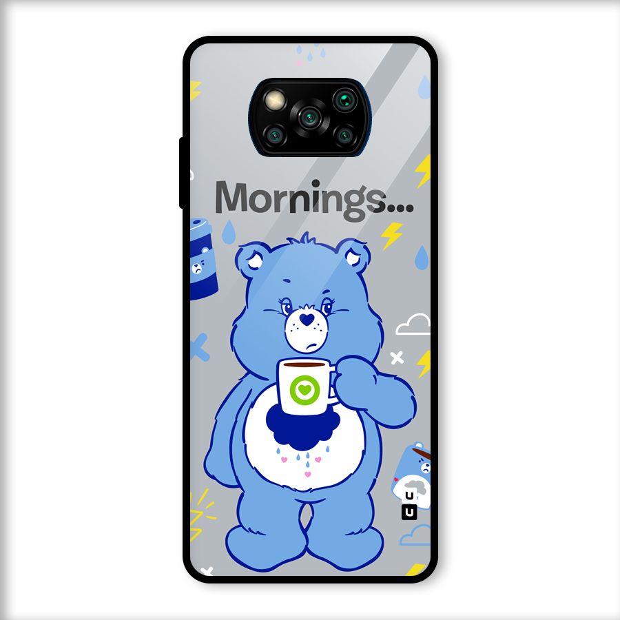 Morning Bear Glass Back Case for Poco X3