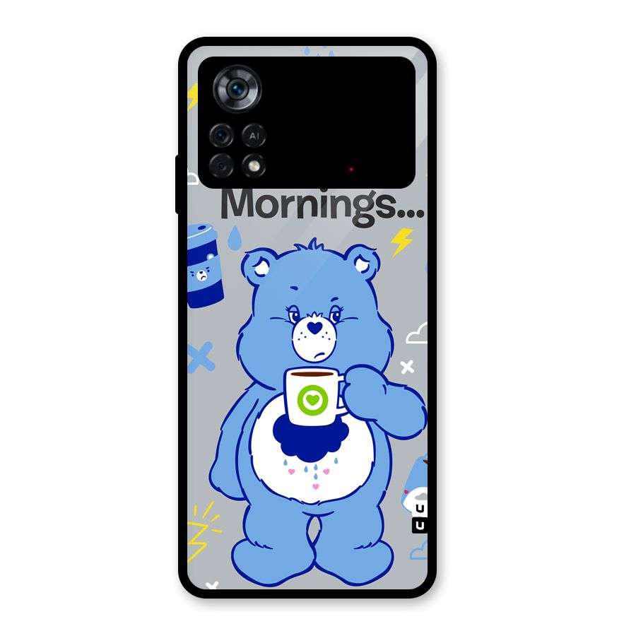 Morning Bear Glass Back Case for Poco X4 Pro 5G