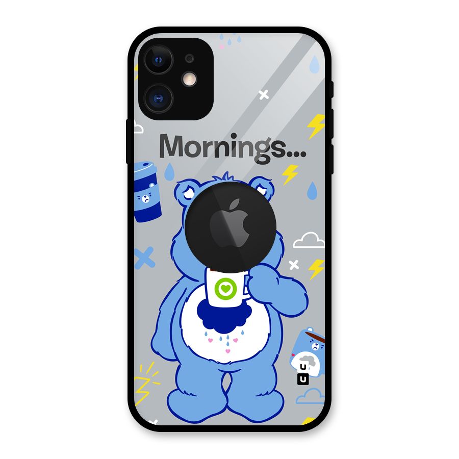 Morning Bear Glass Back Case for iPhone 11 Logo Cut
