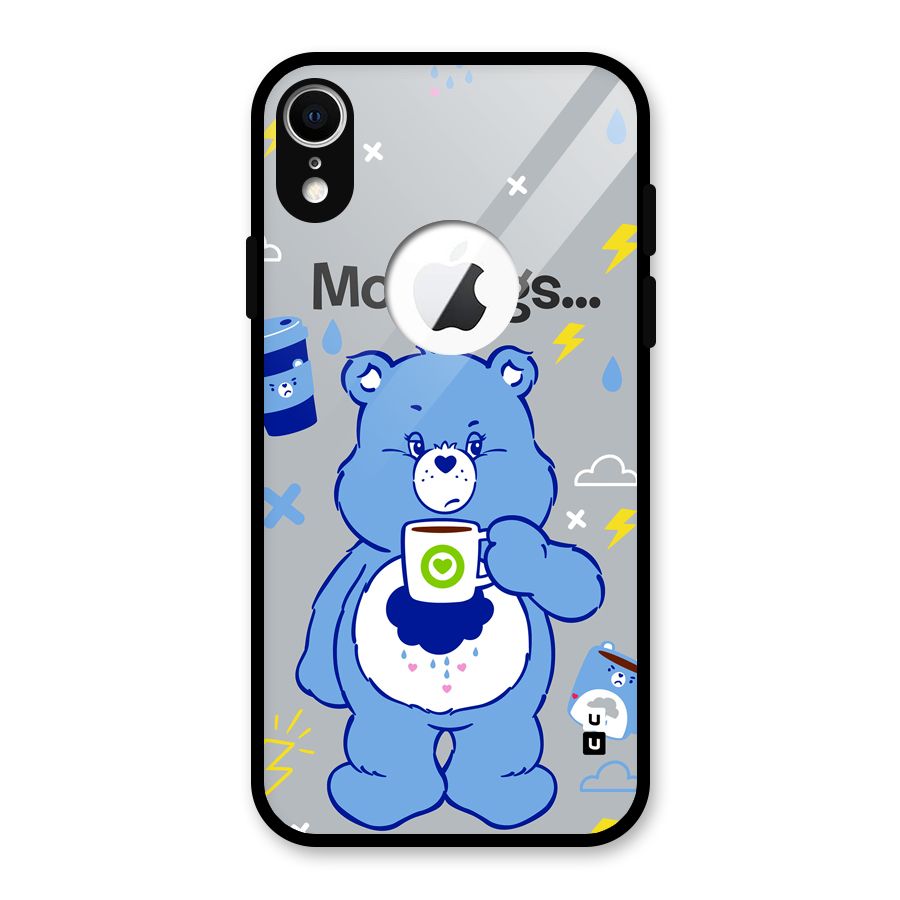 Morning Bear Glass Back Case for iPhone XR Logo Cut