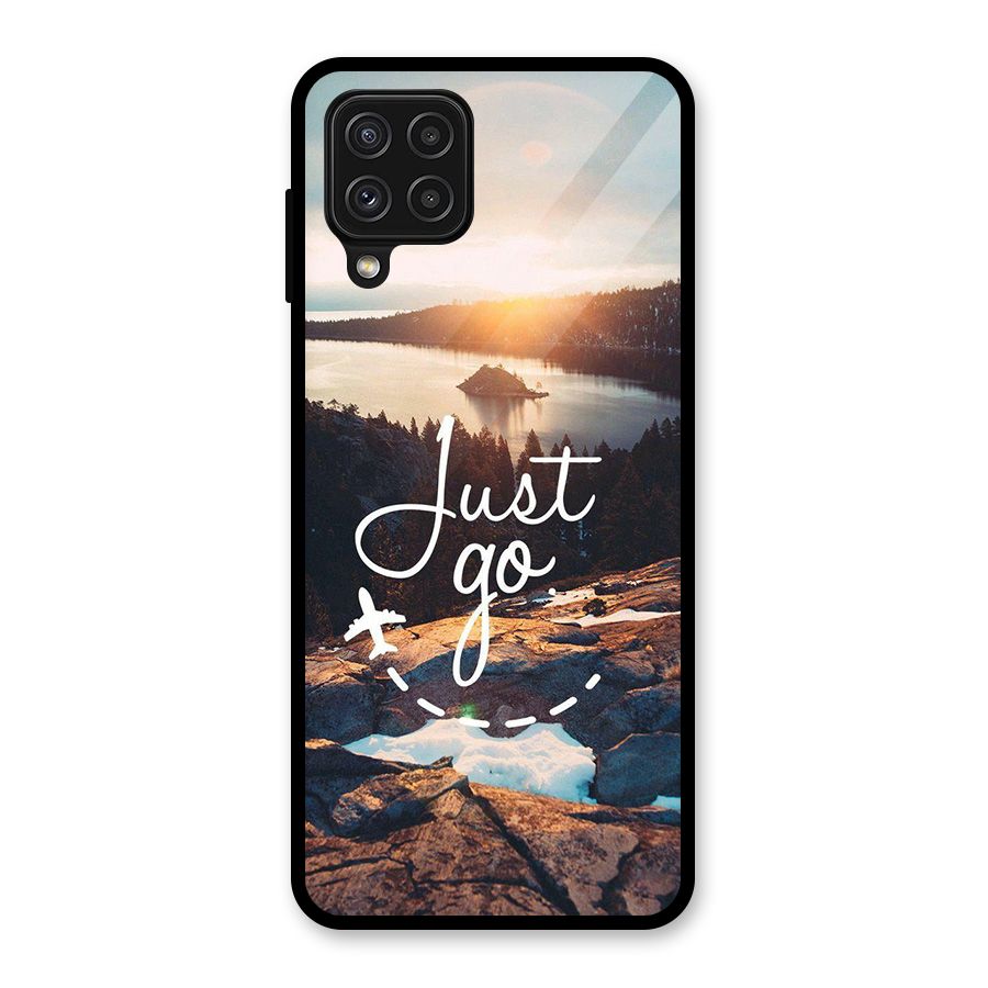 Morning Just Go Glass Back Case for Galaxy A22 4G