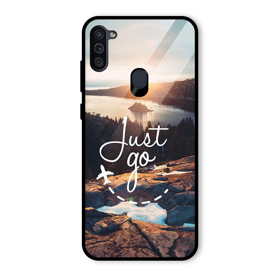 Morning Just Go Glass Back Case for Galaxy M11