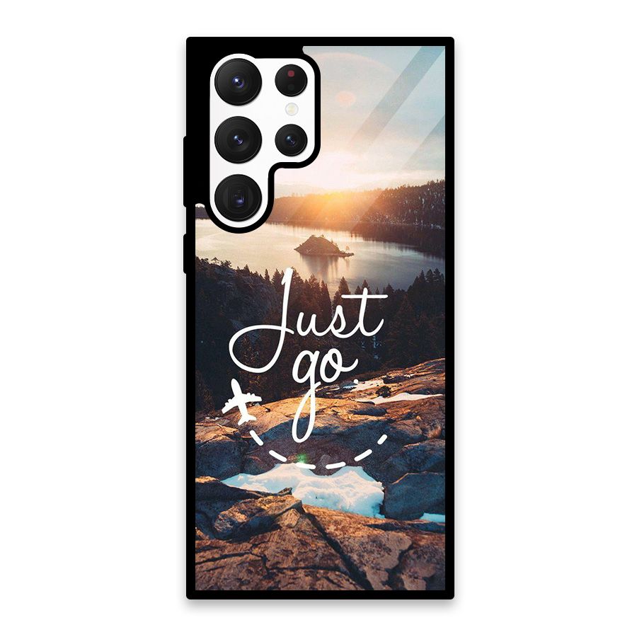 Morning Just Go Glass Back Case for Galaxy S22 Ultra 5G