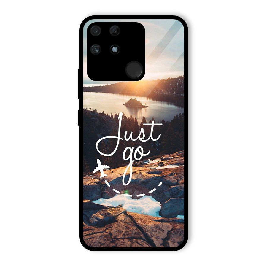 Morning Just Go Glass Back Case for Realme Narzo 50A