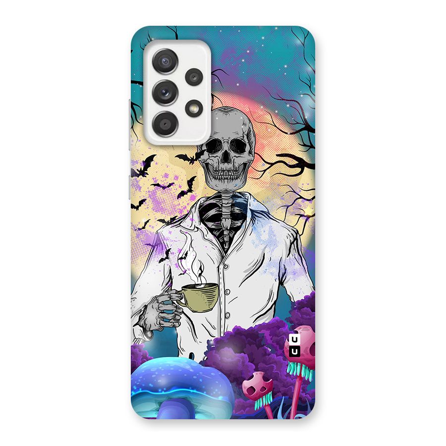 Morning Tea Skull Glass Back Case for Galaxy A52