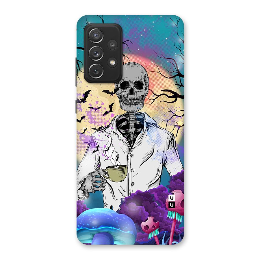 Morning Tea Skull Glass Back Case for Galaxy A72