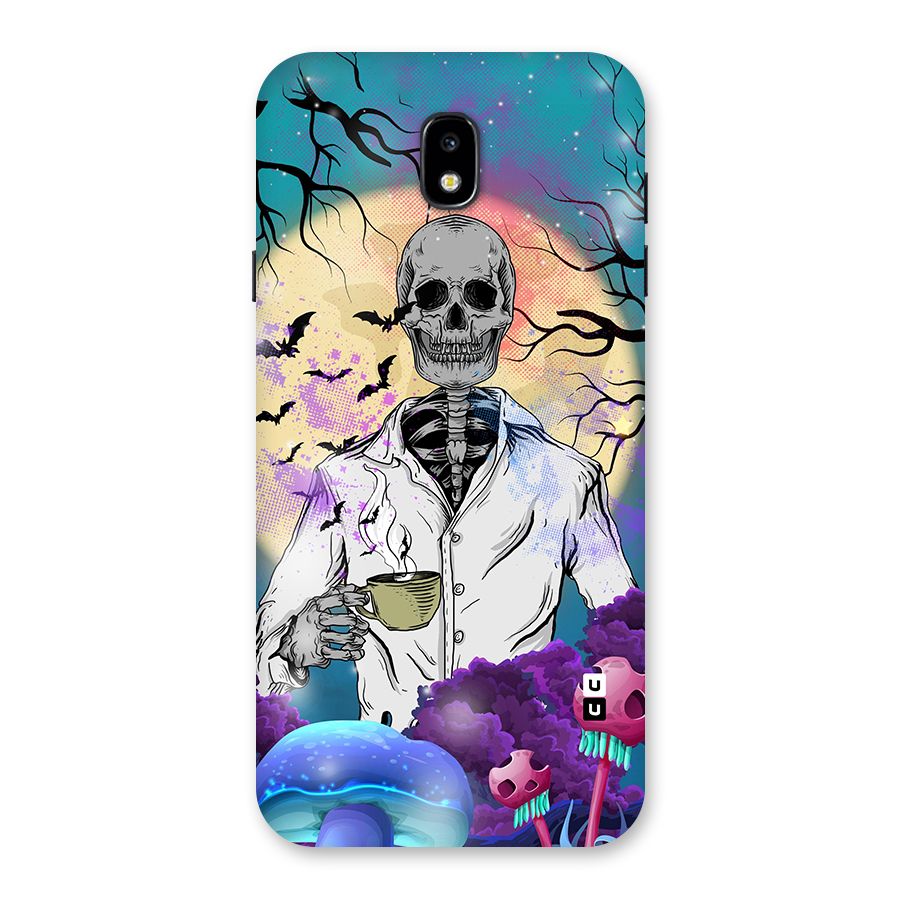 Morning Tea Skull Back Case for Galaxy J7 Pro