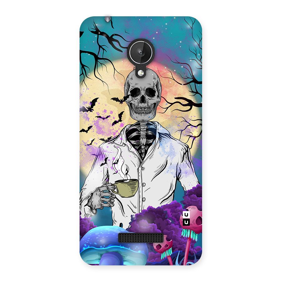 Morning Tea Skull Back Case for Micromax Canvas Spark Q380