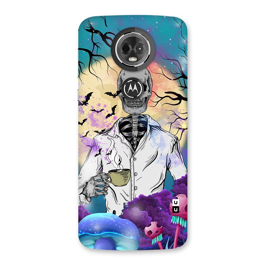 Morning Tea Skull Back Case for Moto E5 Plus