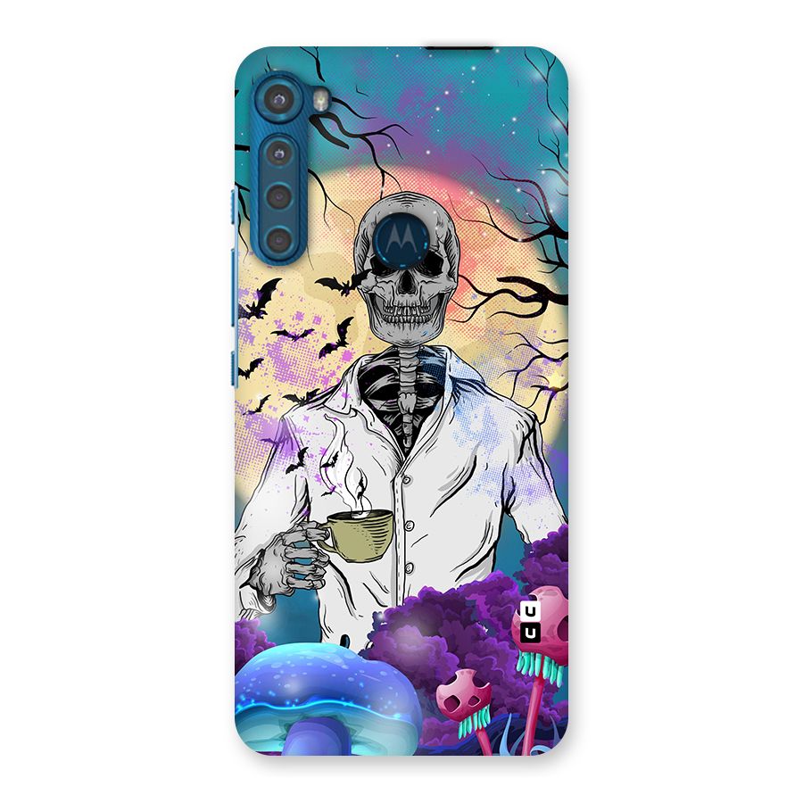 Morning Tea Skull Back Case for Motorola One Fusion Plus