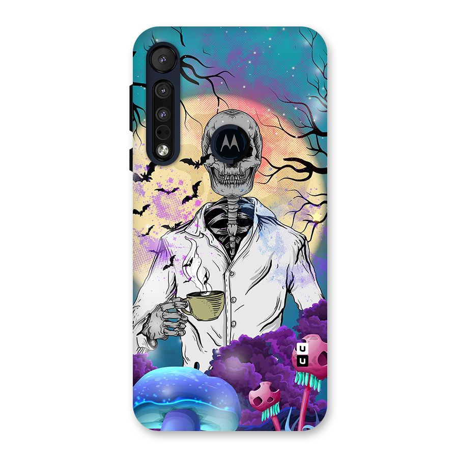 Morning Tea Skull Back Case for Motorola One Macro