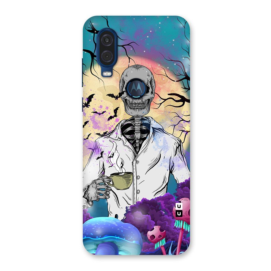 Morning Tea Skull Back Case for Motorola One Vision