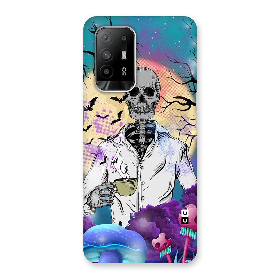 Morning Tea Skull Back Case for Oppo F19 Pro Plus 5G