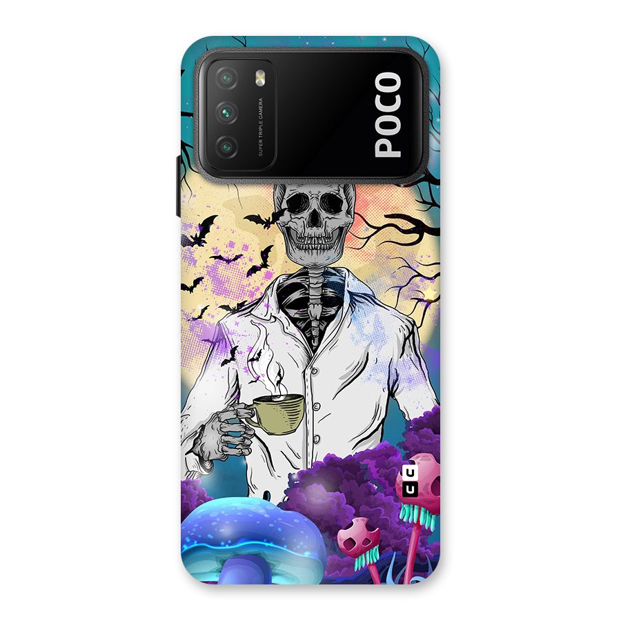 Morning Tea Skull Back Case for Poco M3