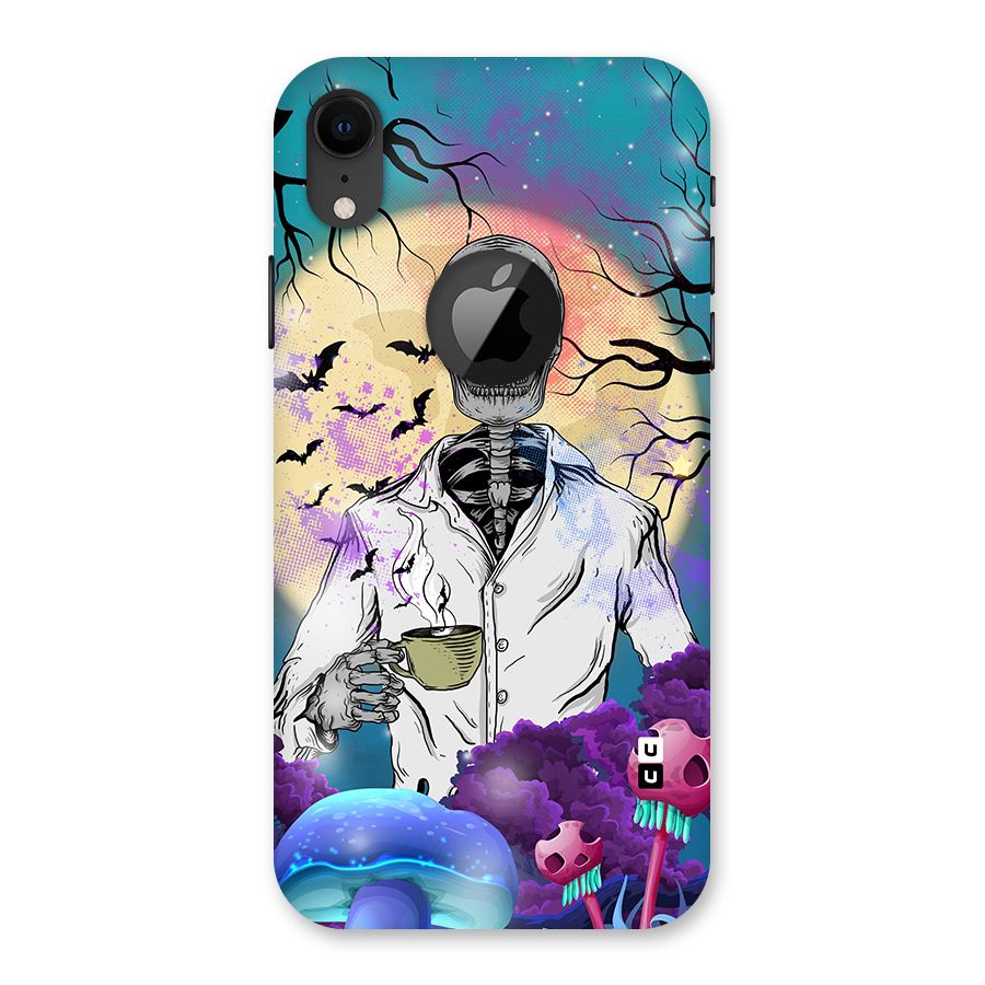 Morning Tea Skull Back Case for iPhone XR Logo Cut