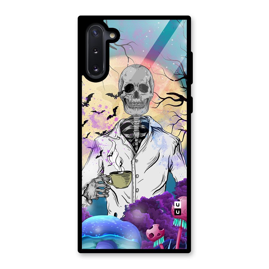 Morning Tea Skull Glass Back Case for Galaxy Note 10