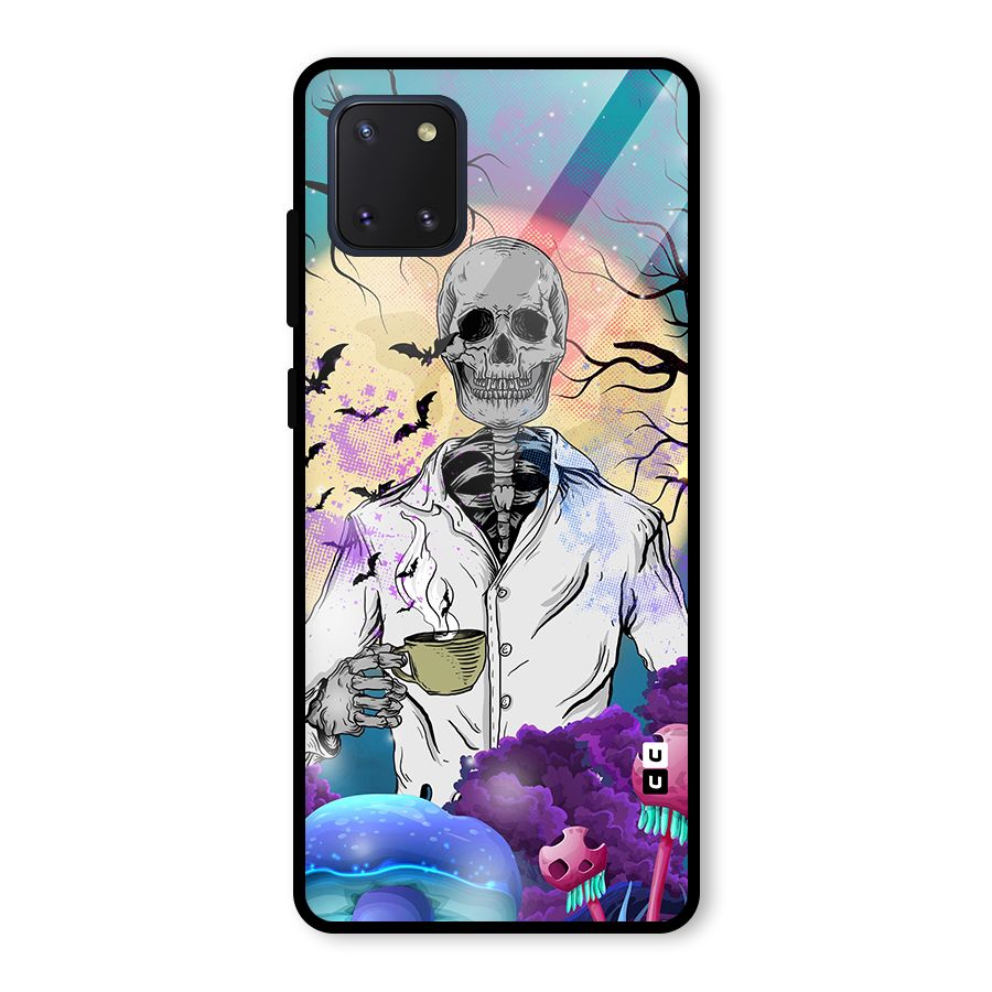Morning Tea Skull Glass Back Case for Galaxy Note 10 Lite