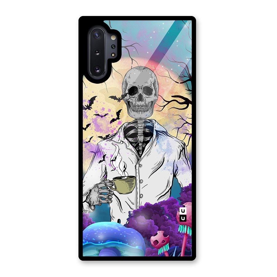 Morning Tea Skull Glass Back Case for Galaxy Note 10 Plus