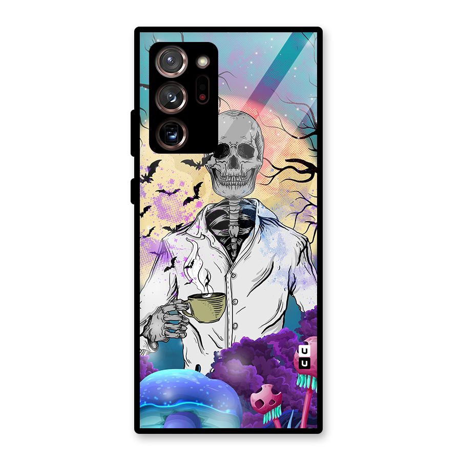 Morning Tea Skull Glass Back Case for Galaxy Note 20 Ultra