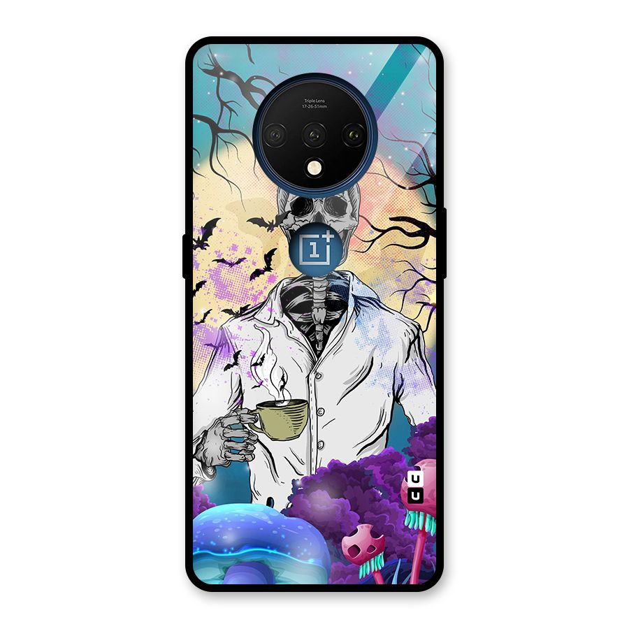 Morning Tea Skull Glass Back Case for OnePlus 7T