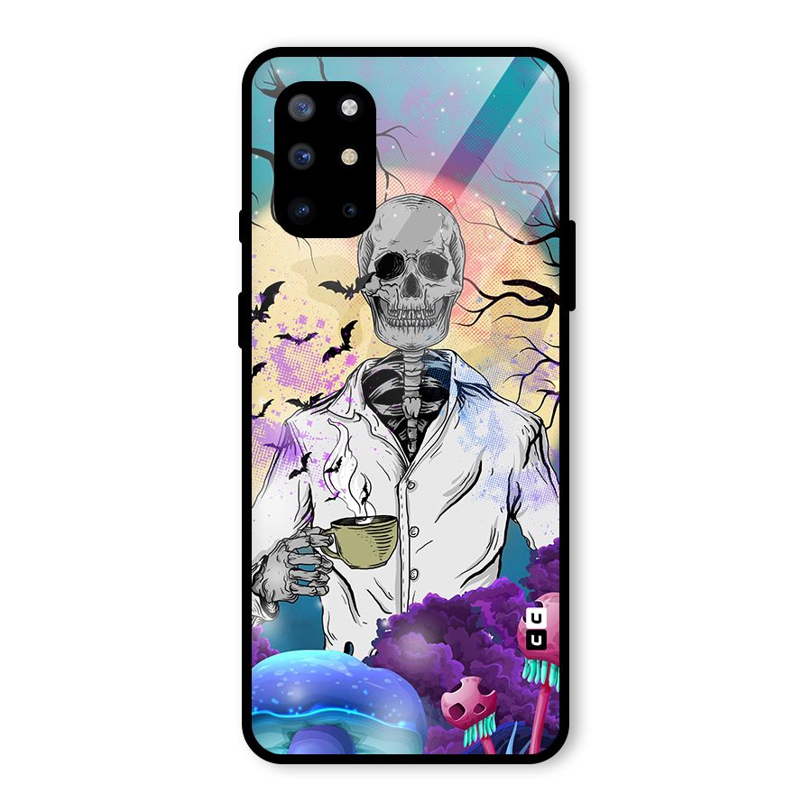 Morning Tea Skull Glass Back Case for OnePlus 8T