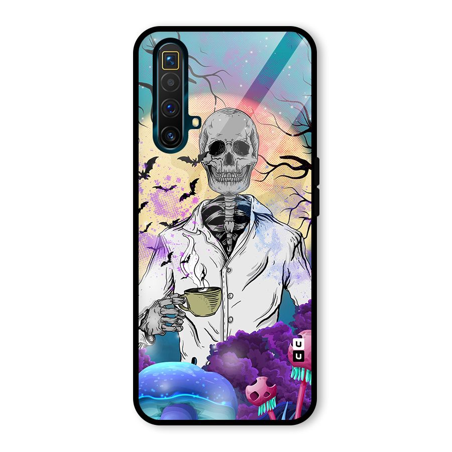 Morning Tea Skull Glass Back Case for Realme X3 SuperZoom