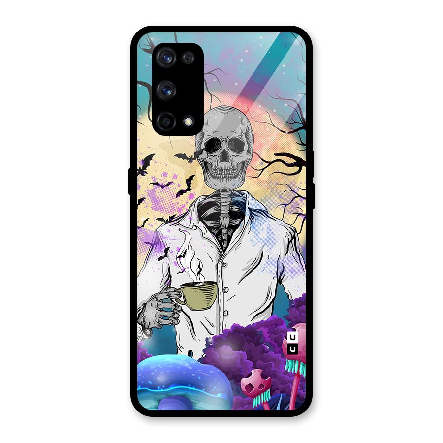 Morning Tea Skull Glass Back Case for Realme X7 Pro
