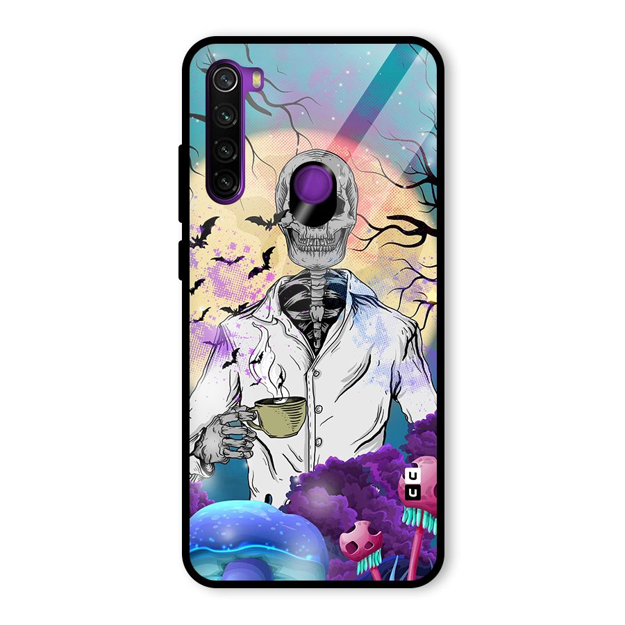 Morning Tea Skull Glass Back Case for Redmi Note 8