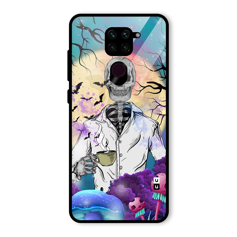 Morning Tea Skull Glass Back Case for Redmi Note 9