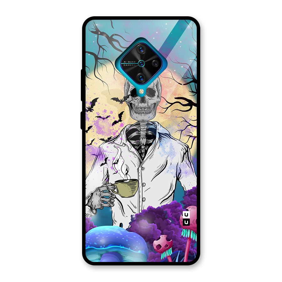 Morning Tea Skull Glass Back Case for Vivo S1 Pro