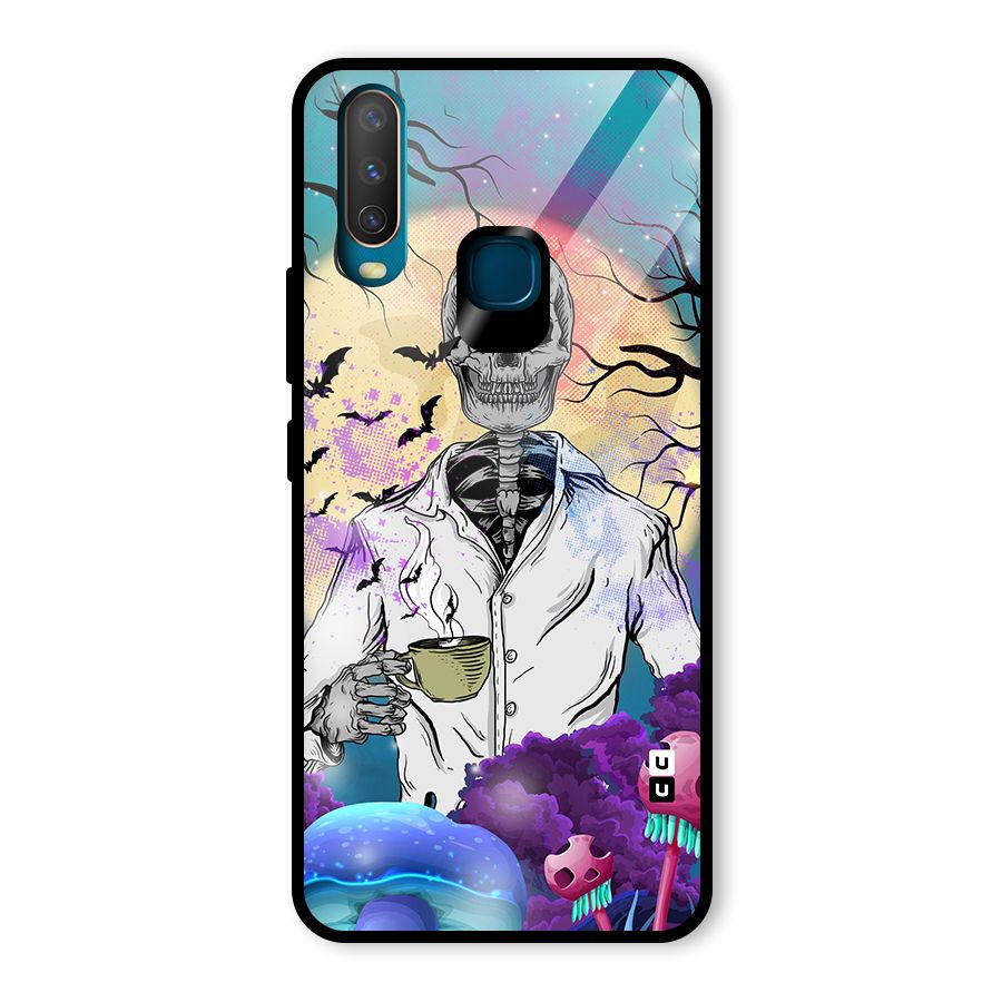 Morning Tea Skull Glass Back Case for Vivo U10
