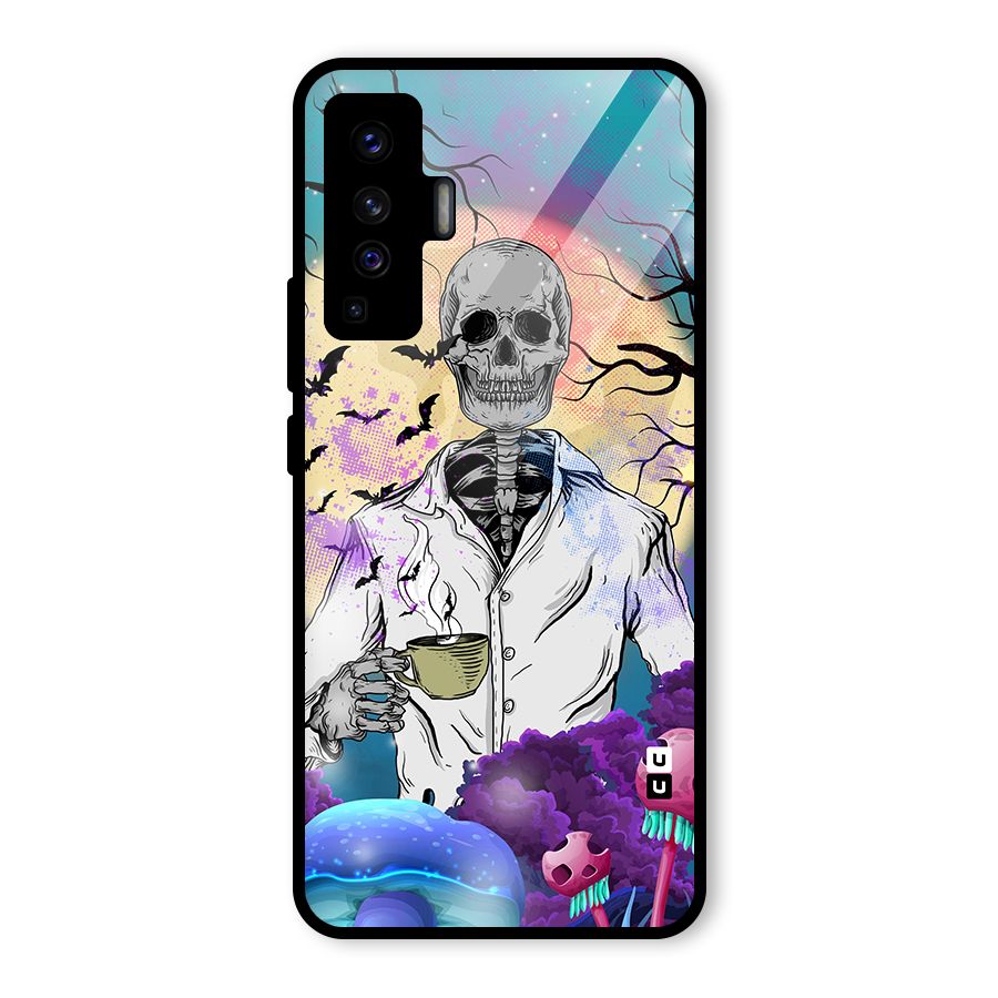 Morning Tea Skull Glass Back Case for Vivo X50