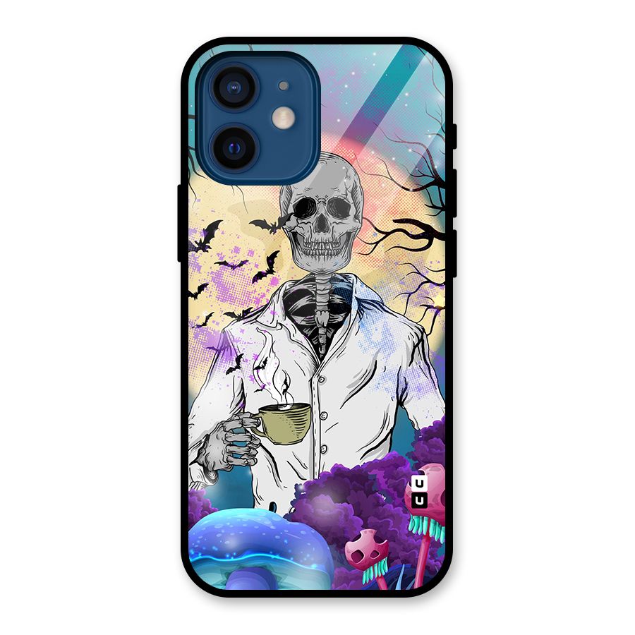 Morning Tea Skull Glass Back Case for iPhone 12 Mini