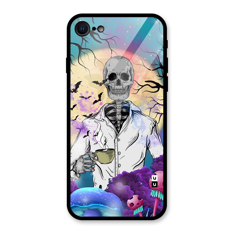 Morning Tea Skull Glass Back Case for iPhone 7