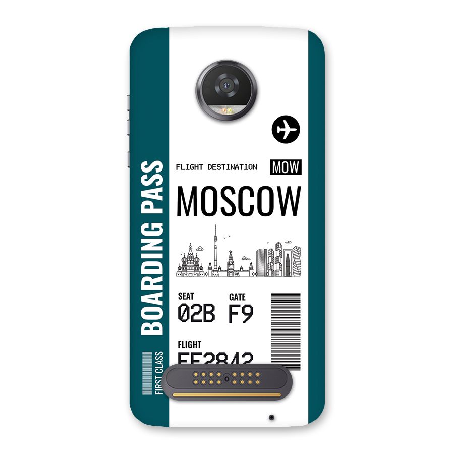 Moscow Boarding Pass Back Case for Moto Z2 Play