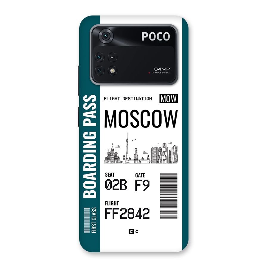 Moscow Boarding Pass Back Case for Poco M4 Pro 4G