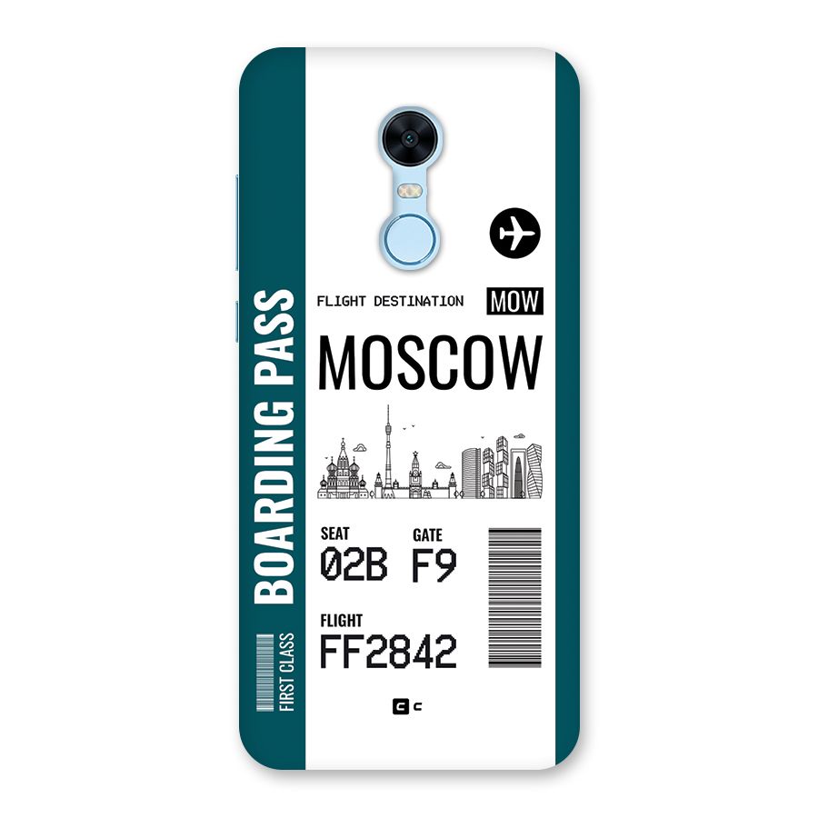Moscow Boarding Pass Back Case for Redmi Note 5
