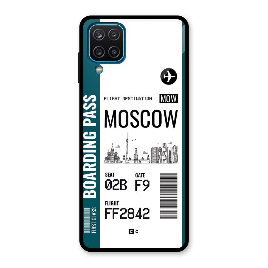 Moscow Boarding Pass Glass Back Case for Galaxy A12