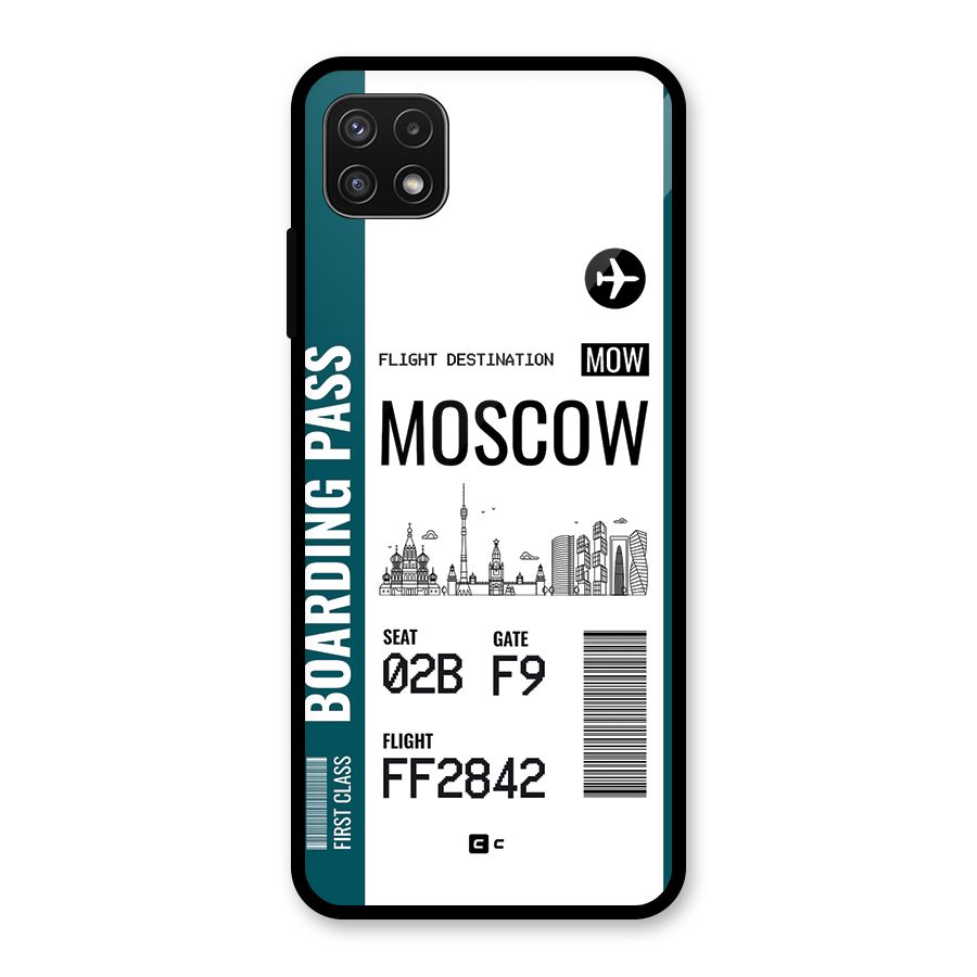 Moscow Boarding Pass Glass Back Case for Galaxy A22 5G