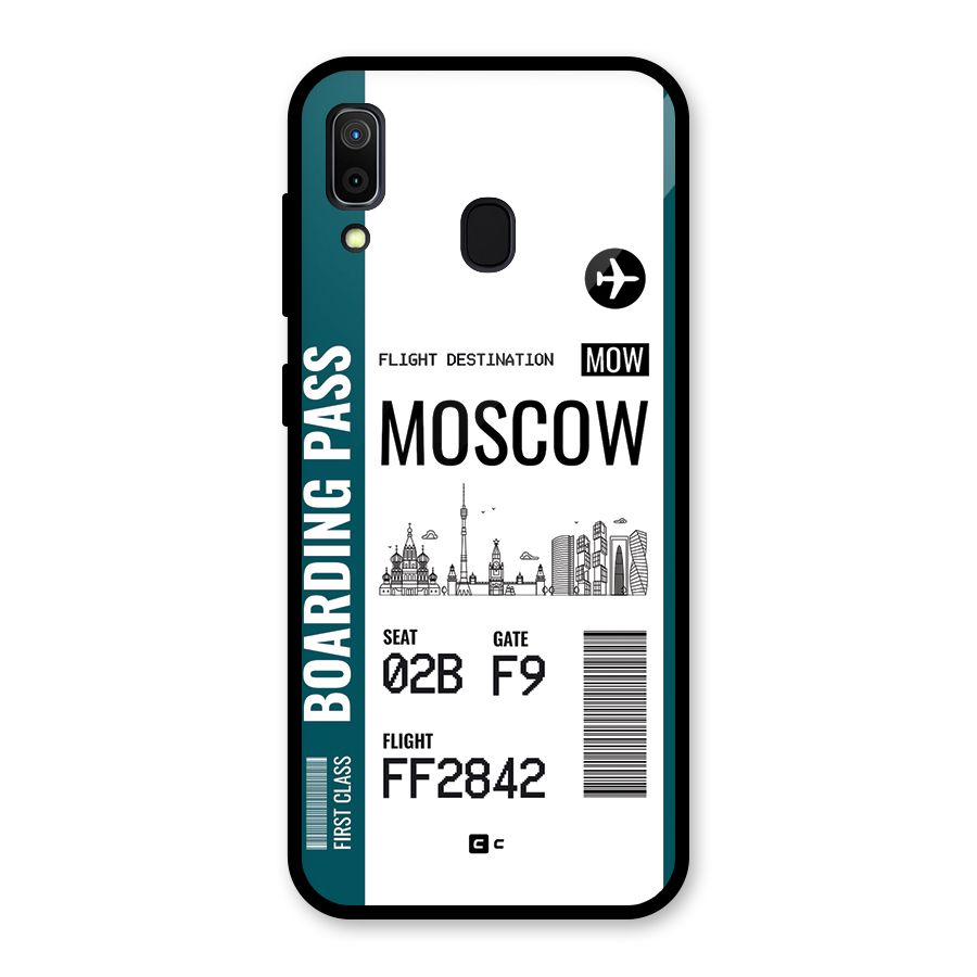 Moscow Boarding Pass Glass Back Case for Galaxy A30