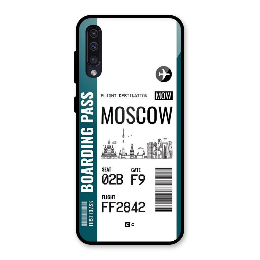 Moscow Boarding Pass Glass Back Case for Galaxy A30s