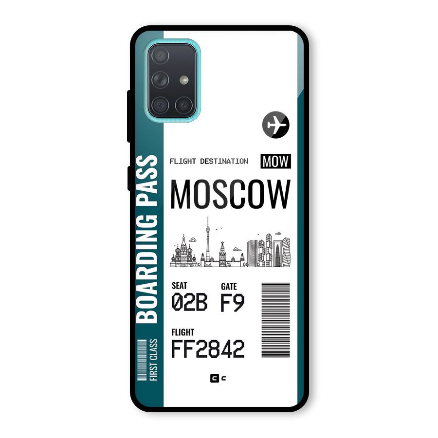 Moscow Boarding Pass Glass Back Case for Galaxy A71
