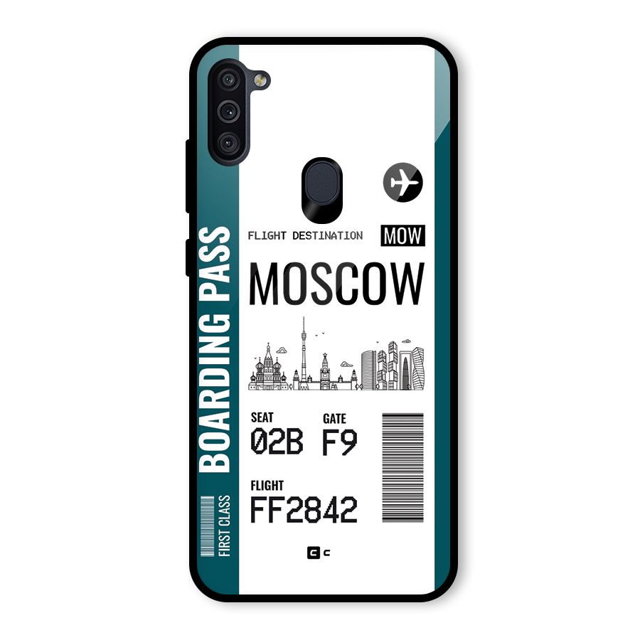 Moscow Boarding Pass Glass Back Case for Galaxy M11