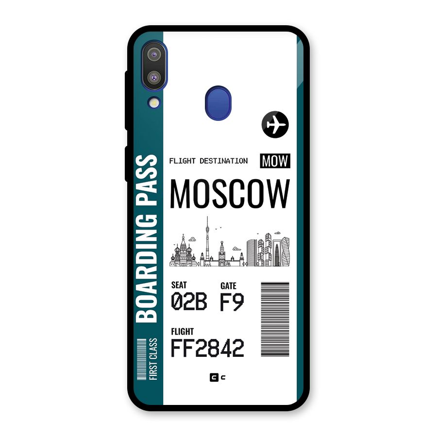 Moscow Boarding Pass Glass Back Case for Galaxy M20