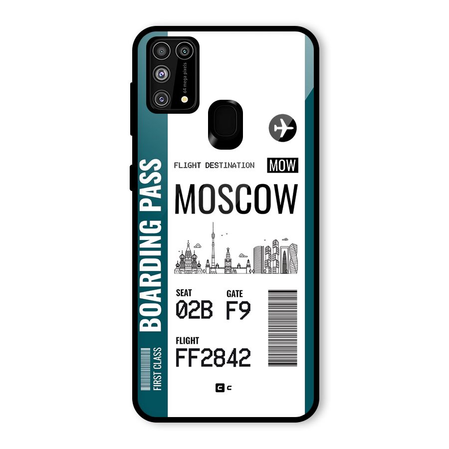 Moscow Boarding Pass Glass Back Case for Galaxy M31